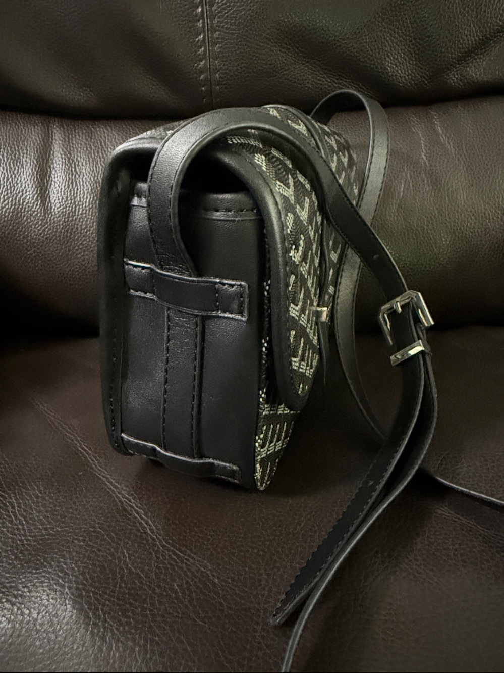 imitation goyard Crossbody Saddle Bag with Signature Pattern - Picture 4 of 11